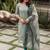 Pista green cotton printed kurta with dupatta