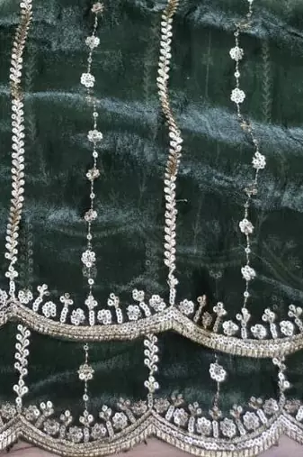Olive Color Sequence Emrodairy Work Sattin Saree