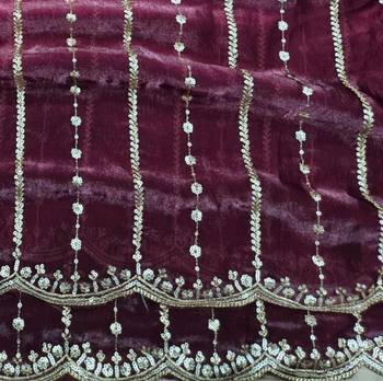Pink  Color Sequence Emrodairy Work Sattin Saree 2