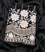 Black Color  Heavy hand work and embroidery work Georgette Saree