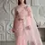 Light Pink Color  thread Embroidery work with Cutwork patch and border Work Crystel Organza Saree