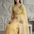 Light Yellow Color  thread Embroidery work with Cutwork patch and border Work Crystel Organza Saree