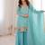 Elegant skyblue embroidered ethnic suit set for women