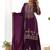 Wine chinon embroidered work kurti sharara set with dupatta