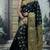 Black soft silk blend banarasi jacuard work designer party wear saree with unstitched blouse piece