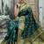 Green soft silk blend banarasi jacuard work designer party wear saree with unstitched blouse piece