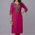 Pink embroidered rayon kurta set