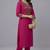Pink embroidered rayon kurta set