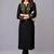Black embroidered rayon kurta set