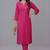 Pink embroidered rayon kurta set
