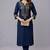 Navy embroidered rayon kurta set