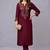 Maroon embroidered rayon kurta set