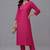 Pink embroidered rayon kurta set