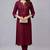 Maroon embroidered rayon kurta set