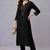 Black embroidered rayon kurta set