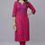 Pink embroidered rayon kurta set