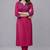 Pink embroidered rayon kurta set