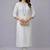 White embroidered rayon kurta set