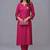 Pink embroidered rayon kurta set