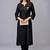 Black embroidered rayon kurta set