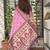 Pink cotton bandhej jacquard thread weaving saree with contrast blouse piece