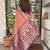 Peach cotton bandhej jacquard thread weaving saree with contrast blouse piece