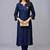 Navy embroidered rayon kurta set