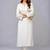 White embroidered rayon kurta set