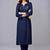 Navy embroidered rayon kurta set