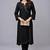Black embroidered rayon kurta set