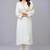 White embroidered rayon kurta set