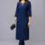 Navy embroidered rayon kurta set