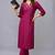 Pink embroidered rayon kurta set