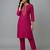 Pink embroidered rayon kurta set
