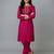 Pink embroidered rayon kurta set