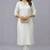 White embroidered rayon kurta set
