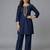 Navy embroidered rayon kurta set