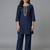 Navy embroidered rayon kurta set