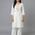 White embroidered rayon kurta set