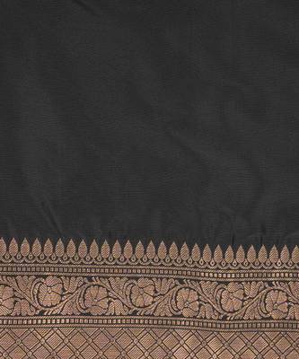 Black handloom banarasi silk saree 4