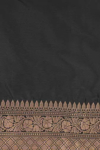black handloom banarasi silk saree with rich zari work