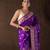 Purple handloom banarasi silk saree