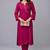 Pink embroidered rayon kurta set