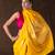 Yellow handloom pure silk saree