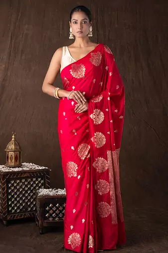 Red handloom pure silk saree