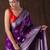 Purple handloom pure silk saree