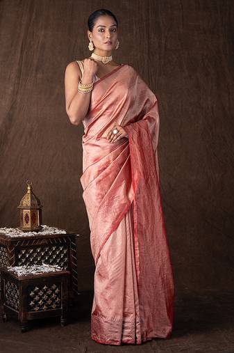Red handloom pure tissue saree