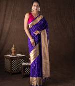 Purple handloom pure silk saree
