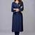 Navy embroidered rayon kurta set