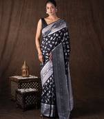 Black handloom pure silk saree